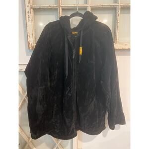 Clench mens size 2XL black velvet full zip jacket